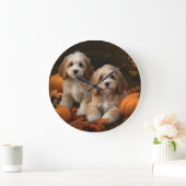 Cockapoo Puppy Herfst Delight Pompoen Grote Klok (Huis)