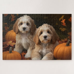 Cockapoo Puppy Herfst Delight Pompoen Legpuzzel