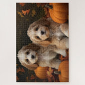 Cockapoo Puppy Herfst Delight Pompoen Legpuzzel (Verticaal)