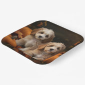 Cockapoo Puppy Herfst Delight Pompoen Papieren Bordje (Gebogen)