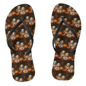 Cockapoo Puppy Herfst Delight Pompoen Teenslippers (Voetbed)