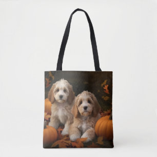 Cockapoo Puppy Herfst Delight Pompoen Tote Bag
