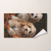Cockapoo Puppy Herfst Plezier Pompoen  Bad Handdoek (Handdoek)