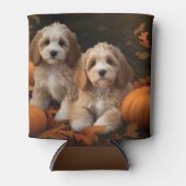 Cockapoo Puppy Herfst Plezier Pompoen  Blikjeskoeler (Voorkant)