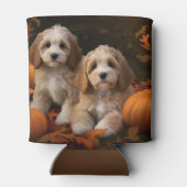 Cockapoo Puppy Herfst Plezier Pompoen  Blikjeskoeler (Achterkant)