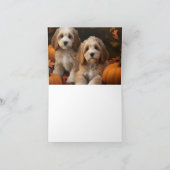 Cockapoo Puppy Herfstpracht Pompoen  Kaart (Binnen)