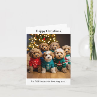 Cockapoo Puppy Nest Kerstmis Kaart