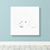 Cockapoo Puppy Poster, Cadeau voor hondenliefhebbe Canvas Afdruk (Insitu (Houten vloer))