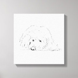 Cockapoo Puppy Poster, Cadeau voor hondenliefhebbe Canvas Afdruk