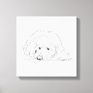 Cockapoo Puppy Poster, Cadeau voor hondenliefhebbe Canvas Afdruk