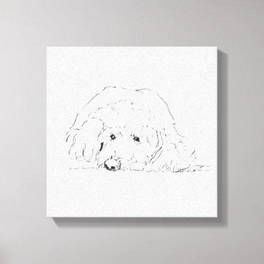 Cockapoo Puppy Poster, Cadeau voor hondenliefhebbe Canvas Afdruk (Voorkant)