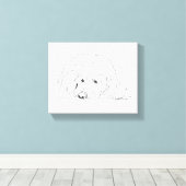 Cockapoo Puppy Poster, Cadeau voor hondenliefhebbe Canvas Afdruk (Insitu (Houten vloer))