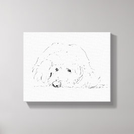 Cockapoo Puppy Poster, Cadeau voor hondenliefhebbe Canvas Afdruk