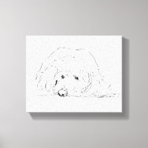 Cockapoo Puppy Poster, Cadeau voor hondenliefhebbe Canvas Afdruk