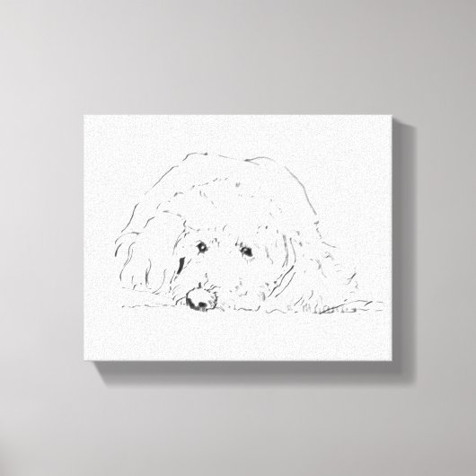 Cockapoo Puppy Poster, Cadeau voor hondenliefhebbe Canvas Afdruk (Voorkant)