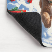 Cockapoo Rent in de Sneeuw met Kerstmuts Muismat (Hoek)