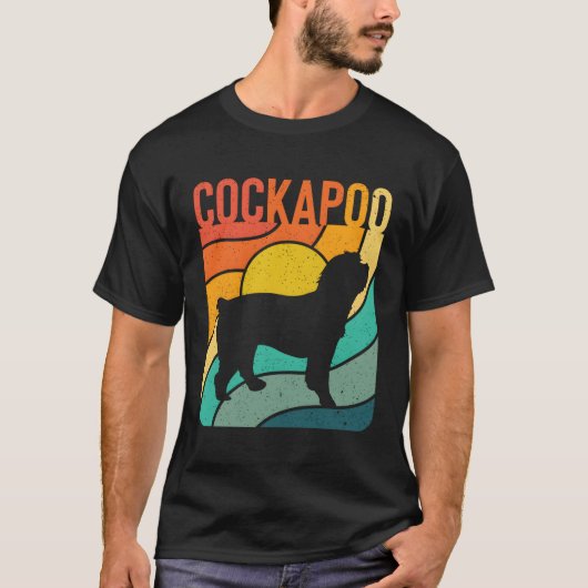 Cockapoo Retro Hondenliefhebber Mama Pap Gift T-shirt (Voorkant)