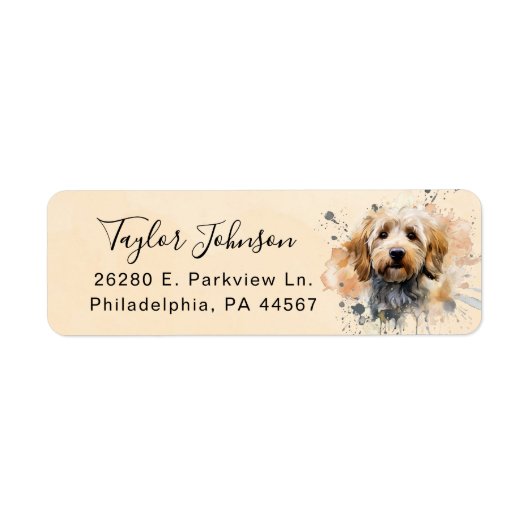 Cockapoo Return Address Label (Voorkant)