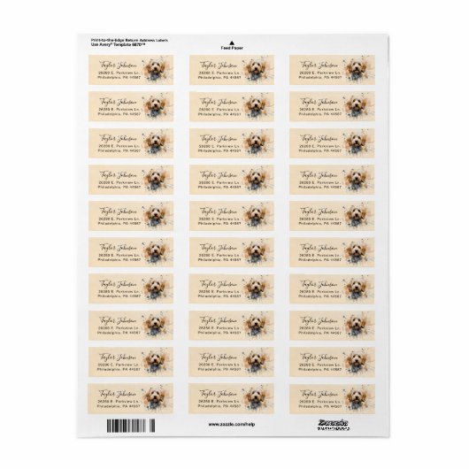 Cockapoo Return Address Label (Full Sheet)