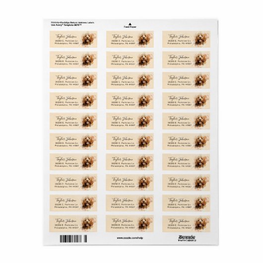 Cockapoo Return Address Label (Full Sheet)