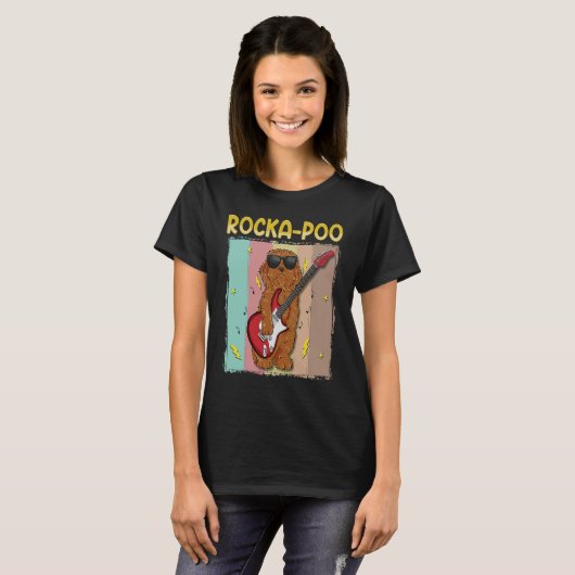 Cockapoo Rockstar Rocka Poo Dog  Blues Master T-shirt (Voorkant volledig)