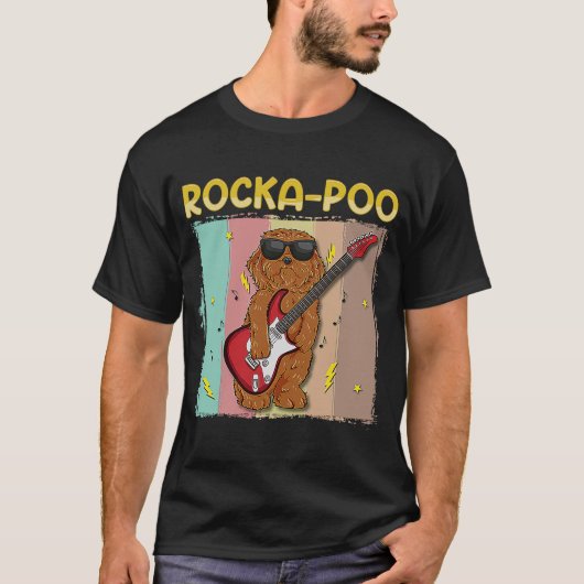 Cockapoo Rockstar Rocka Poo Dog Blues Master T-shirt (Voorkant)