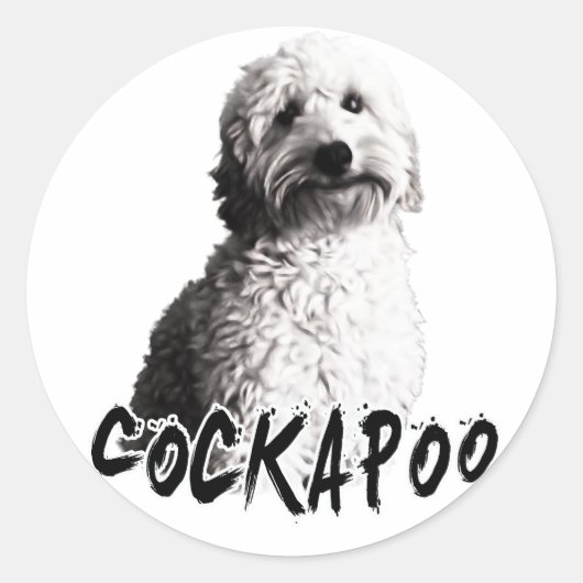 Cockapoo Ronde Sticker (Voorkant)