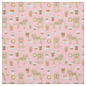 cockapoo roze koffie stof (Swatch)