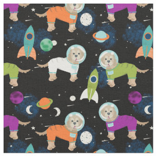 cockapoo ruimte honden patroon stof