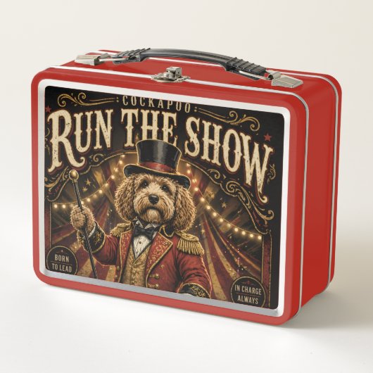 Cockapoo Run The Show Lunchtrommel – Grappig Hond  (Voorkant)