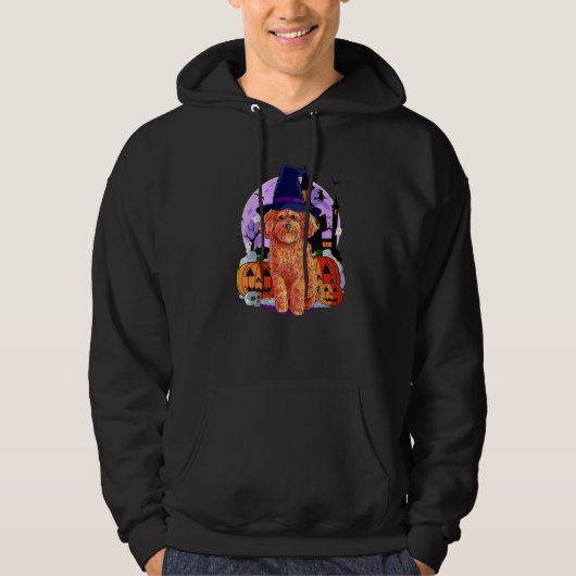 Cockapoo Schattige Hond Halloween Heks Pompoen Hoodie (Voorkant)