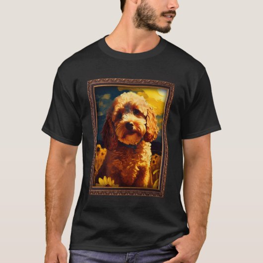 Cockapoo Schilderen Zonnebloem Moeder Vrouwen Flor T-shirt (Voorkant)