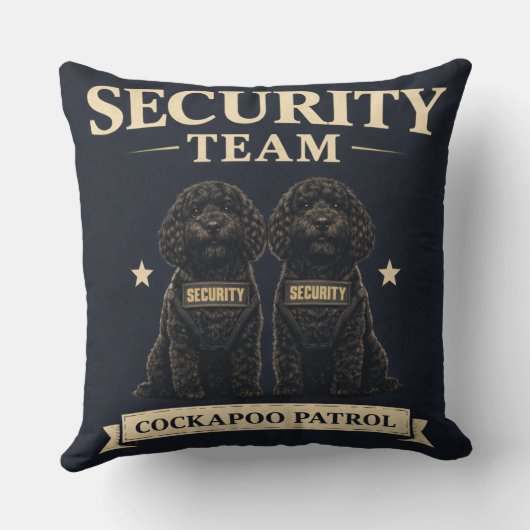 Cockapoo Security Team Gift cushion Kussen (Achterkant)