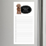 Cockapoo Shopping List Magnetic Notepad Magnetisch Notitieblok<br><div class="desc">Schattige dingen om een Cockapoo-hond te halen met een zwart karton lijst gepersonaliseerd met jouw naam.</div>