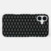 Cockapoo Silhouet Geel & Zwart Raster iPhone Hoesje (Achterkant horizontaal)