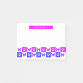 Cockapoo Silhouette Dog & Paw Hot Pink & Blue Post-it® Notes (Voorkant)