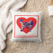 Cockapoo Silhouette Dog Red Heart Moederdag Kussen (Deken)