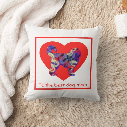 Cockapoo Silhouette Dog Red Heart Moederdag Kussen (Deken)