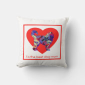 Cockapoo Silhouette Dog Red Heart Moederdag Kussen (Voorkant)