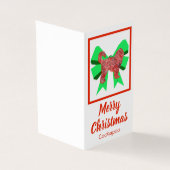 Cockapoo Silhouette Kersthond en Groen Bow Label Kaart (Buitenkant)