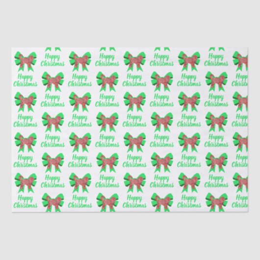 Cockapoo Silhouette Red Christmas Dog & Bow White Tissuepapier (Voorkant)