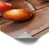 Cockapoo Sitting by Fireplace with Christmas Light Poster (Hoek)