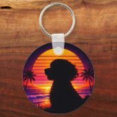 Cockapoo-sleutelhanger - Retro Cockapoo-hondenlief Sleutelhanger (Voorkant)