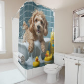 Cockapoo Sloppy Sleepy Schattige Funny Douchegordijn (In situ)