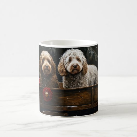 Cockapoo Sneeuw Slede Kerst Decoratie    Koffiemok (Center)