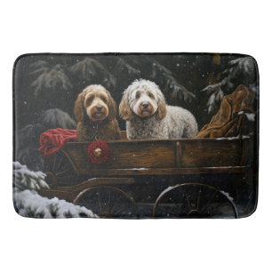 Cockapoo Snowy Sleigh Kerst Decor Badmat