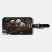Cockapoo Snowy Sleigh Kerst Decor Bagagelabel (Voorkant horizontaal)