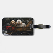 Cockapoo Snowy Sleigh Kerst Decor Bagagelabel (Achterkant horizontaal)