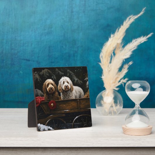 Cockapoo Snowy Sleigh Kerst Decor Fotoplaat (Insitu)