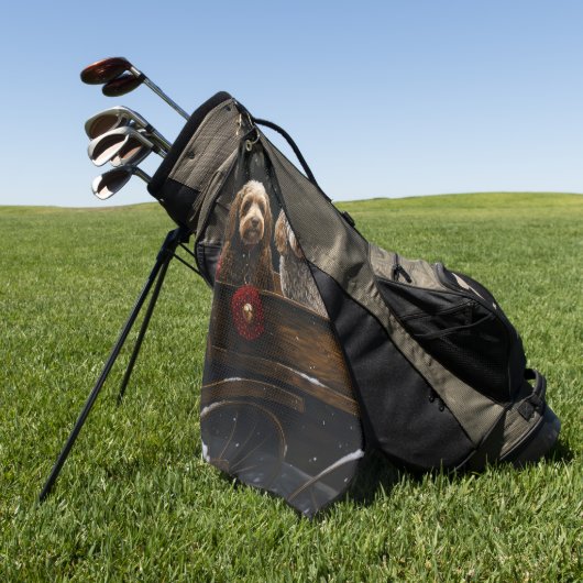 Cockapoo Snowy Sleigh Kerst Decor Golfhanddoek (Groen)